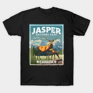 Jasper National Park Deer Vintage Look T-Shirt